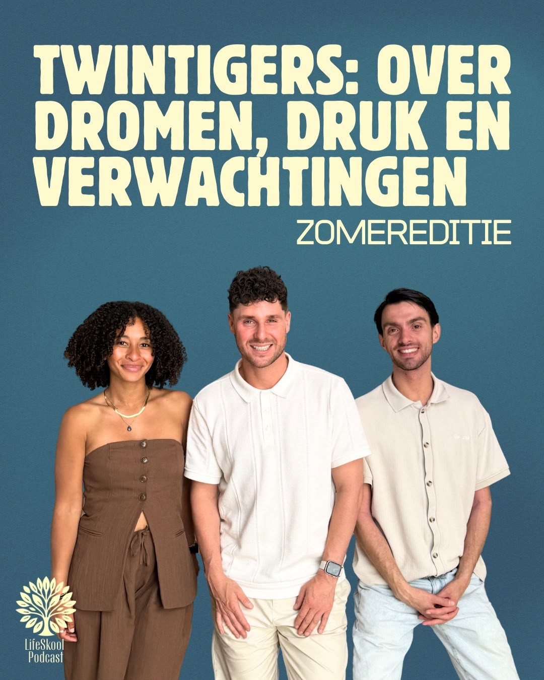 Podcastcover Twintigers: over dromen, druk en verwachtingen